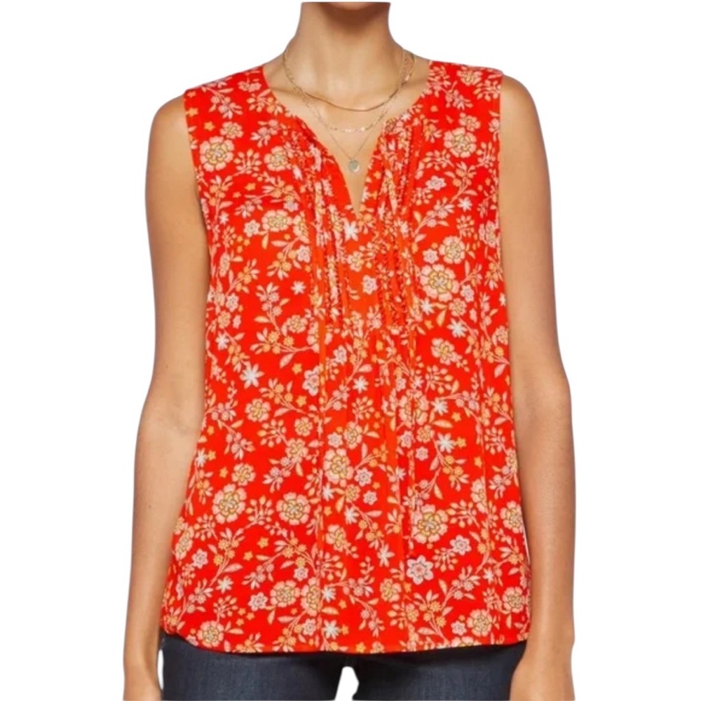 NWT Daniel Rainn x Anthropologie Women’s Marielle Tassel Detail Blouse Orange